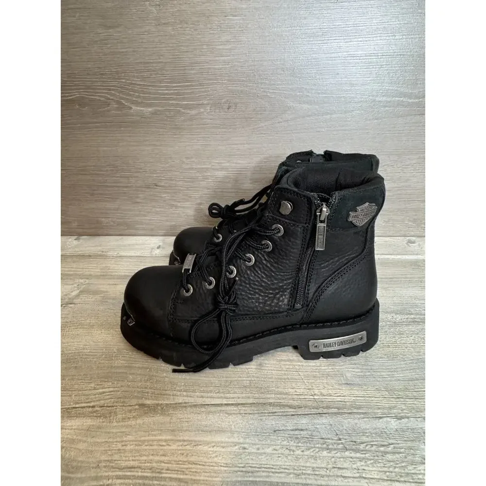 HARLEY-DAVIDSON Men's Chipman Leather Riding Boots Zip Boots Hard Toe Size 8